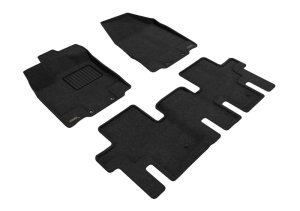 Nissan Pathfinder Floor Mats - Front and Rear - 3D MAXpider - Elegant Series - 3 pc.; 1st/2nd Row; w/o 3rd Row - Black - `13-`20